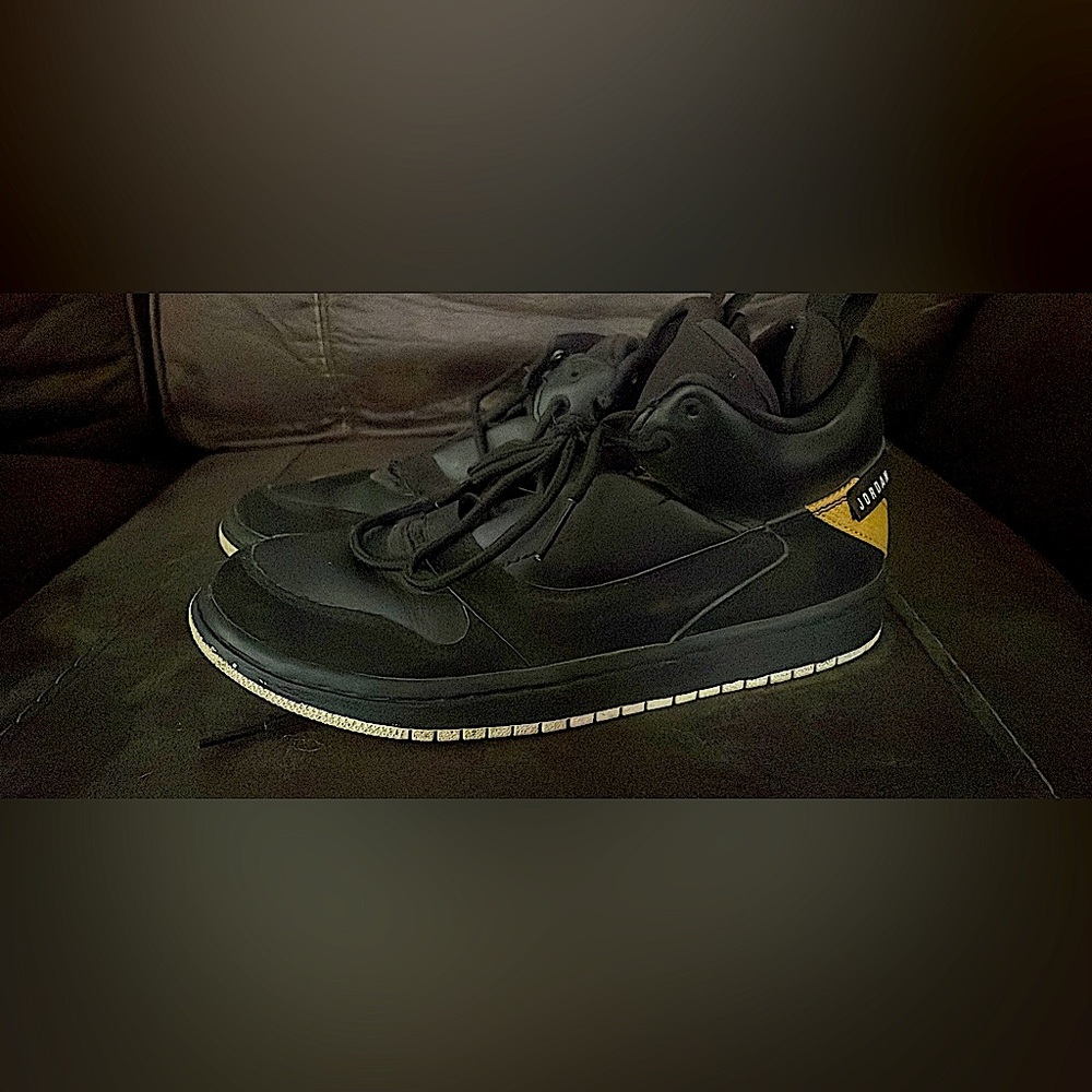 COPY - Black and gold Jordan fade-aways youth size 5.5
